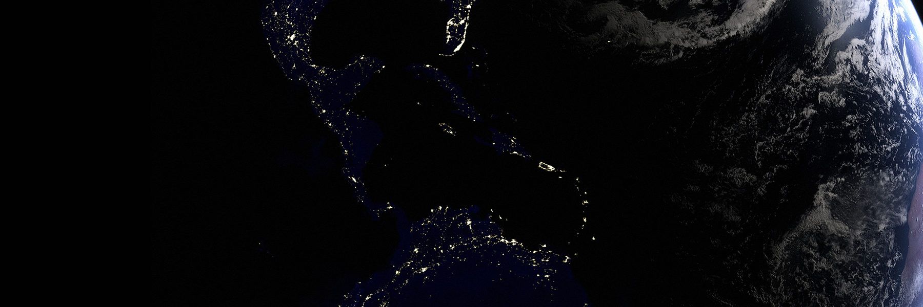 globe showing south america with lit up areas