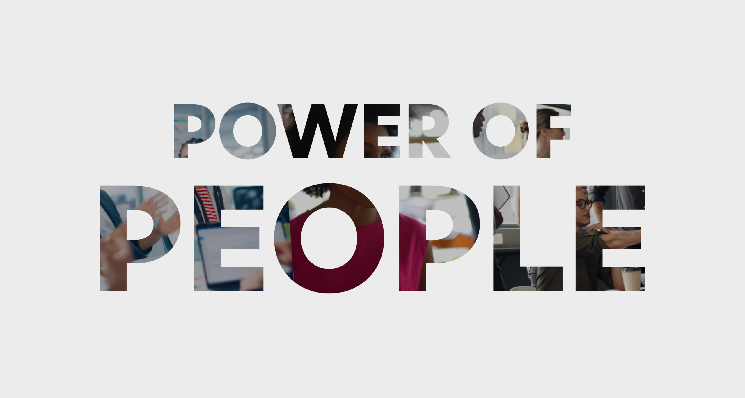 Video of people playing in Power of People text