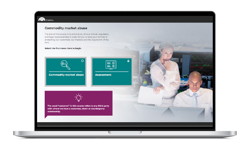 Compliance & ESG Commodity Market Abuse course screen shot