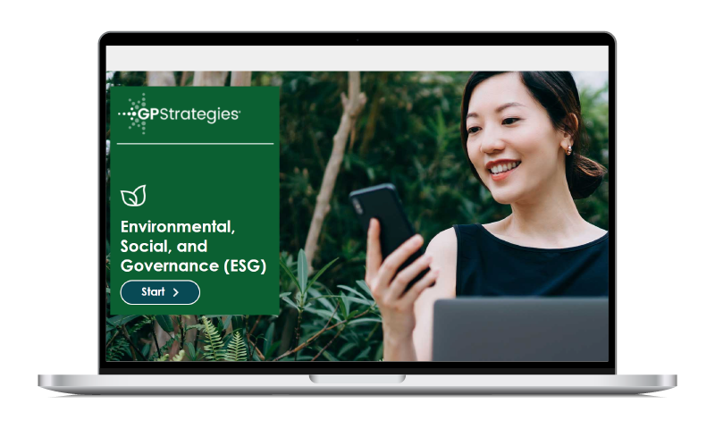 Compliance & ESG Environmental, Social, and Governance course screen shot