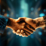 Two people shaking hands. Trust in sales.